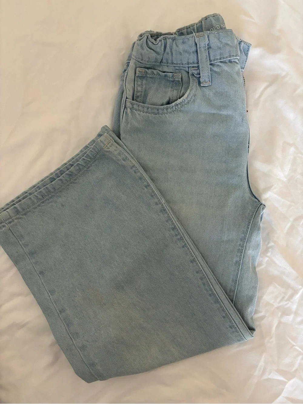 Girls High-Rise Baggy Wide-Leg Jeans — Size 8